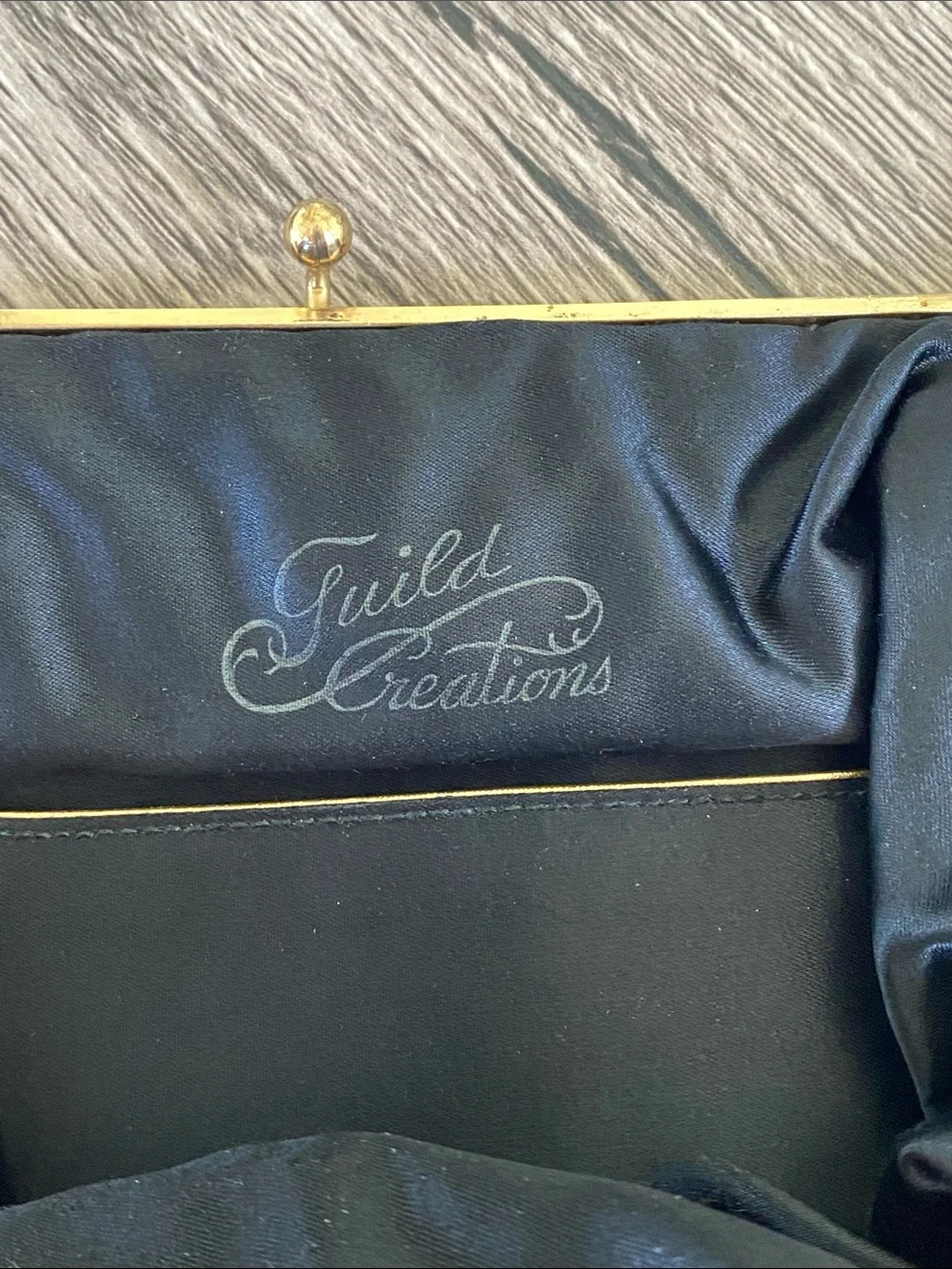 Vintage Elegant Black Evening Handbag with Jeweled Frame Guild Creations